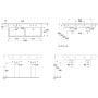 Mobile doppio lavabo Villeroy & Boch Subway 3.0 130 cm, con 2 fori per rubinetto, con troppopieno