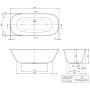 Vasca da bagno freestanding Villeroy & Boch Theano 175 x 80 cm - vista tecnica