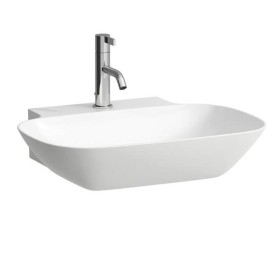Lavabo encastré LAUFEN INO, finition brossée 56 x 45 cm sans trop-plein, avec 1 trou de robinet
