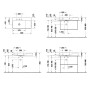 Lavabo asymétrique Duravit DuraSquare sans trou de robinet 80 x 47 cm, vasque à gauche - vue détaillée