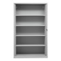 Wolfstahl Rolladenschrank Stahl 4 Fachböden Zylinderschloss 120 x 46 x 195 cm lichtgrau - schwarz - weiss - Produktansicht
