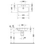 Lavabo Duravit DuraStyle 65 cm, avec 1 trou de robinet - vue détaillée