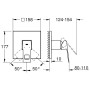 GROHE Eurocube Einhand-Brausebatterie - technische Ansicht
