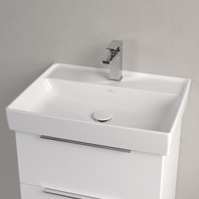 Villeroy & Boch Taro Waschtisch 60 cm mit CeramicPlus Beschichtung, 1 Hahnloch, ohne Überlauf