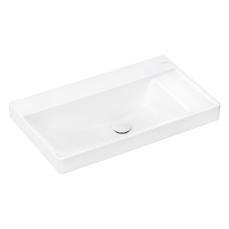 Lavabo hansgrohe Xelu Q avec tablette à droite 80 x 48 cm brut, sans trou de robinet