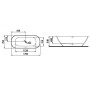Vasca da bagno freestanding LAUFEN LUA 170 x 75 cm - vista tecnica