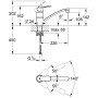 Rubinetto monocomando per lavello GROHE Eurosmart C - vista dettagliata