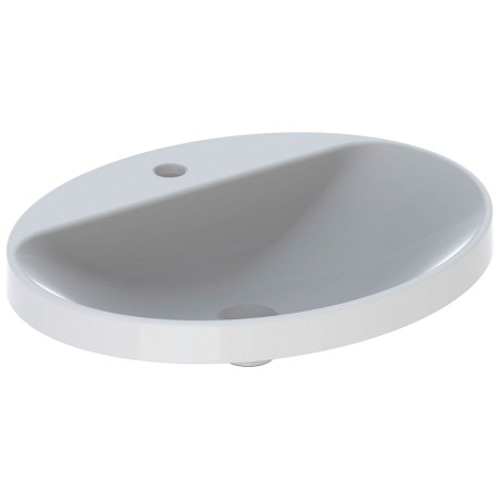 Lavabo encastrable Geberit VariForm 60 x 45 cm, ovale, avec plage de robinetterie