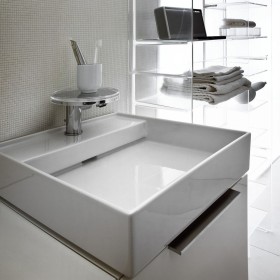 Mitigeur de lavabo monocommande LAUFEN Kartell avec disque décoratif et bonde