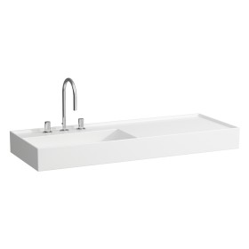 Vasque LAUFEN Kartell 120 x 46 cm, avec tablette à droite, avec 3 trous de robinet