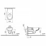 VitrA Conforma WC sospeso VitrA Flush 2.0, scarico a pavimento senza bordo