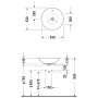 Duravit Starck 1 Vasque à poser 53 cm - vue technique
