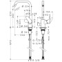 hansgrohe Focus M41 Miscelatore monocomando per cucina 260, valvola di arresto dell'apparecchio, 1getto - vista dettagliata