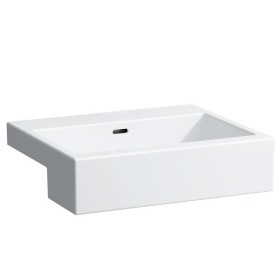 Vasque encastrée à moitié LAUFEN Living City 55 cm avec trop-plein, sans trou de robinet