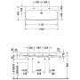 Lavabo meuble Duravit Happy D.2 120 cm satiné, avec 2 trous de robinet - vue détaillée