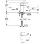 Robinetterie de lavabo monocommande GROHE Eurostyle C Silkmove ES DN 15, taille S - vue détaillée