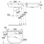 Lavabo en céramique GROHE Euro 60 cm - vue technique