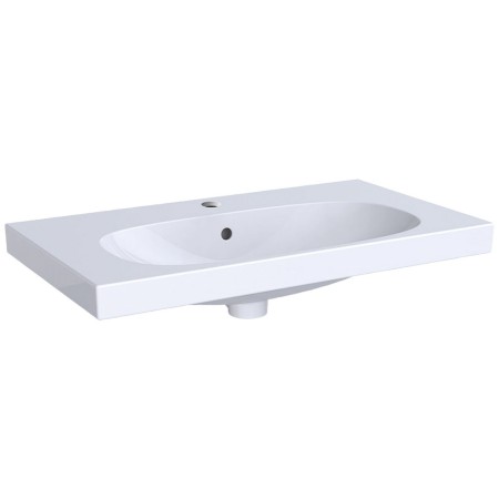 Lavabo Geberit Acanto avec profondeur réduite et surface de rangement 75 x 42,2 cm