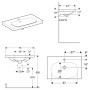 Lavabo Geberit Acanto avec profondeur réduite et surface de rangement 75 x 42,2 cm - photo produit