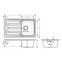 Lavello incasso hansgrohe S44 S440-F342 86 con gocciolatoio lungo e sifone automatico 342 - vista dettagliata