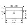 hansgrohe Xanuia Q Lavabo 700/480 sans trou de robinet avec trop-plein