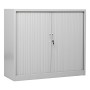 Wolfstahl Rolladenschrank Stahl 2 Fachböden Zylinderschloss 120 x 46 x 105 cm lichtgrau - schwarz - Detailansicht