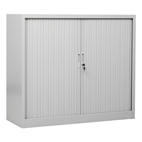 Armadio a persiana in acciaio Wolfstahl 2 ripiani a cilindro 120 x 46 x 105 cm grigio chiaro - nero