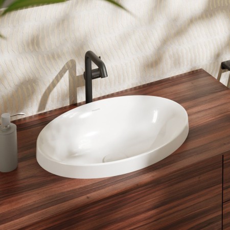 hansgrohe Xuniva D Lavabo encastré ovale 55 x 40 cm, avec trop-plein, avec SmartClean