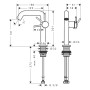 Robinet de lavabo monocommande hansgrohe Tecturis S 150 Fine CoolStart économiseur d'eau+ sans vidage - photo produit