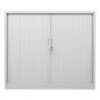Wolfstahl Rolladenschrank Stahl 2 Fachböden Zylinderschloss 120 x 46 x 105 cm lichtgrau - schwarz - technische Ansicht