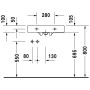 Lavabo Duravit Architec H70 57,5 cm, pour montage avec siphon encastré - photo produit
