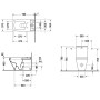 Duravit DuraStyle WC a terra per combinazione - vista tecnica