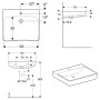 Lavabo Geberit Renova Comfort 65 cm, accessible aux personnes à mobilité réduite, sans trop-plein - vue détaillée