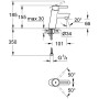 Robinet de lavabo monocommande GROHE Concetto - vue technique