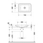 Duravit PuraVida Vasque à poser Plus 70 cm - vue technique
