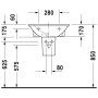 Lavabo Duravit Darling New 55 cm - vue technique