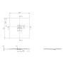 Receveur de douche Villeroy & Boch Squaro Infinity, 90 x 90 x 4 cm - vue technique