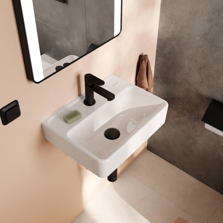 Lavabo hansgrohe Xanuia Q 450/340 avec trou de robinet sans trop-plein, SmartClean