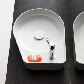 Vasque LAUFEN Val 50 x 40 cm en céramique de saphir sans trou de robinet, sans trop-plein