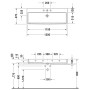 Lavabo Duravit Vero Air poli sans trou de robinet 120 x 47 cm, sans trop-plein - vue détaillée