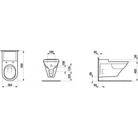 Cuvette suspendue LAUFEN Libertyline à chasse d'eau profonde