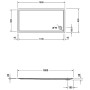 Receveur de douche Duravit Starck Slimline rectangle 180 x 90 cm - vue détaillée