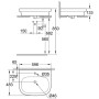 Vasque à poser en céramique GROHE Euro 60 cm - vue technique