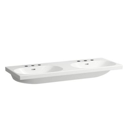 Double vasque LAUFEN LUA 120 x 46 cm 3 trous de robinet, avec trop-plein