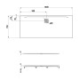Receveur de douche LAUFEN PRO Marbond 180 x 75 x 3,3 cm