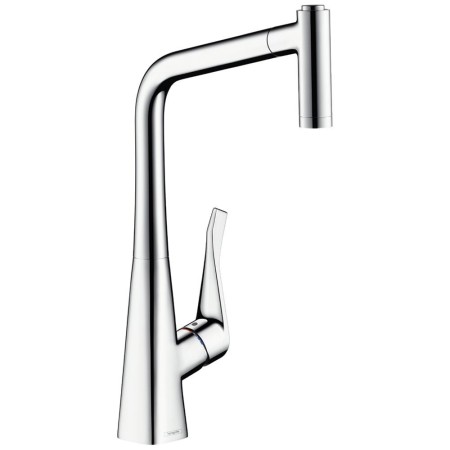 Miscelatore monocomando per cucina hansgrohe Metris M71 320, doccetta estraibile, 2 getti