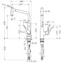 Miscelatore monocomando per cucina hansgrohe Metris M71 320, doccetta estraibile, 2 getti - vista dettagliata