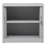 Wolfstahl Rolladenschrank Stahl 1 Fachböden Zylinderschloss 80 x 46 x 75 cm lichtgrau - schwarz - technische Ansicht