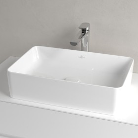 Villeroy & Boch Collaro Lavabo d'appoggio 56 cm quadrato senza troppopieno, senza foro per rubinetto