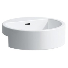 Lavabo encastré à moitié LAUFEN Living City 46 cm avec trop-plein, sans trou de robinet